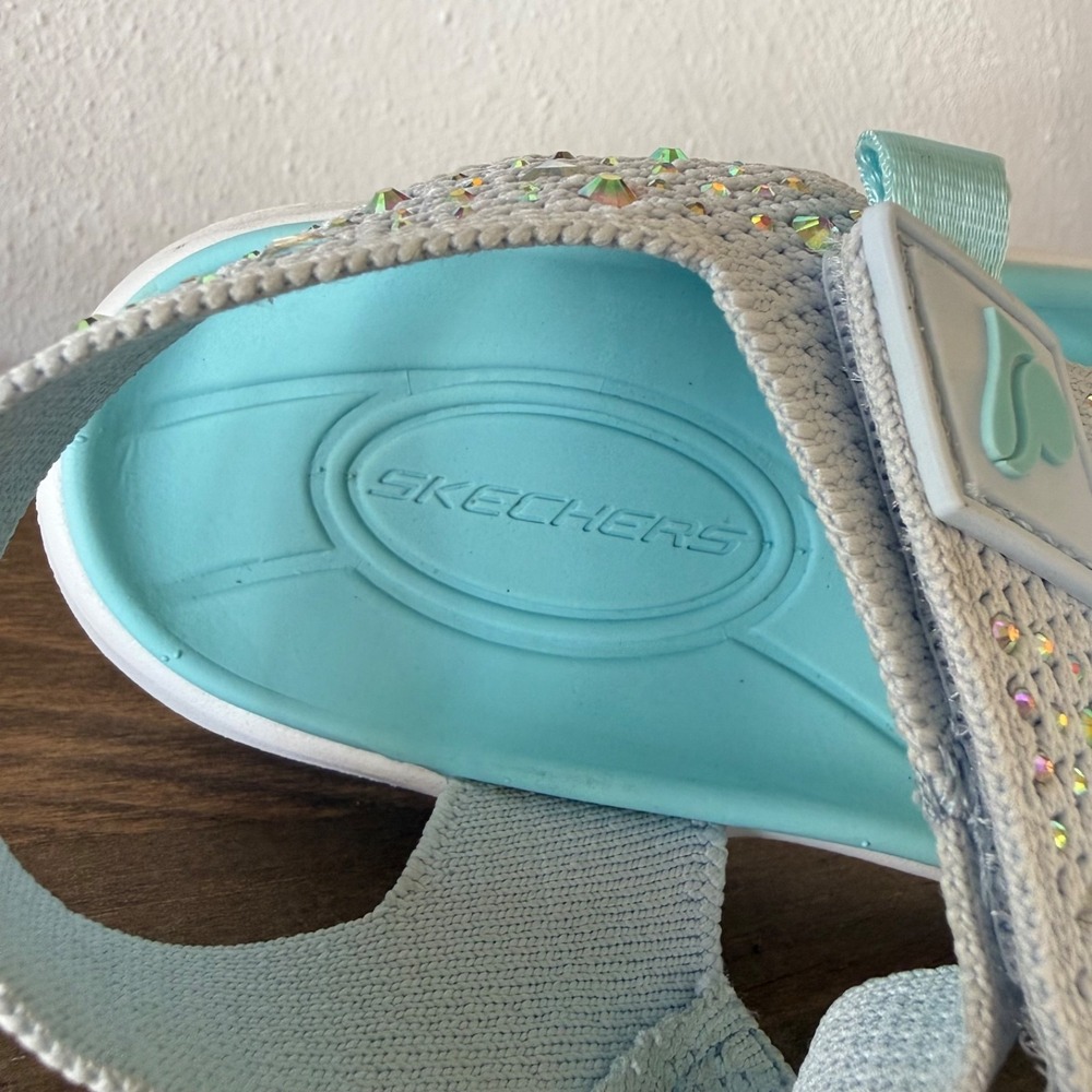 Skechers Ultra Flex 3.0 Girls Rhinestone Sandals Youth Size 1 See Measurement - Picture 10 of 14
